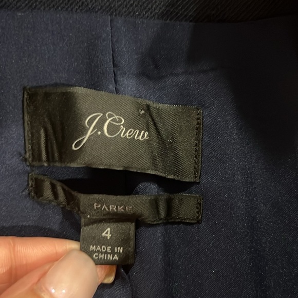 J.crew women’s navy blue parke blazer linen blend one button size 4 - Picture 6 of 8